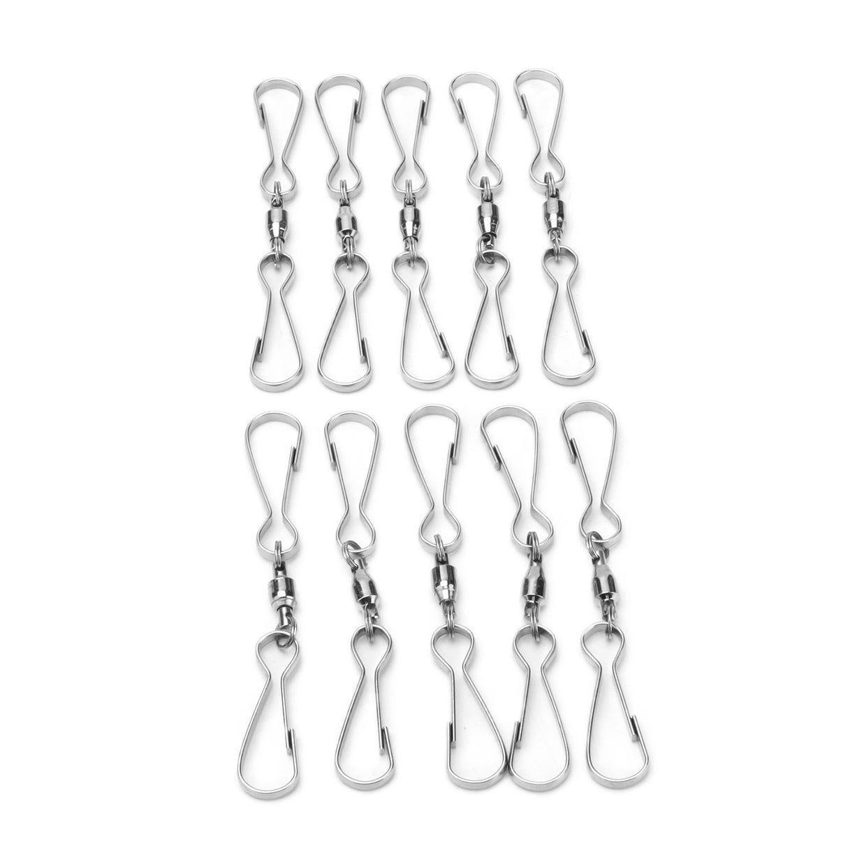 10pcs Hanging Hook Stainless Steel 360° Rotating Hook for Bird Feeder Wind Chimes8.2cm