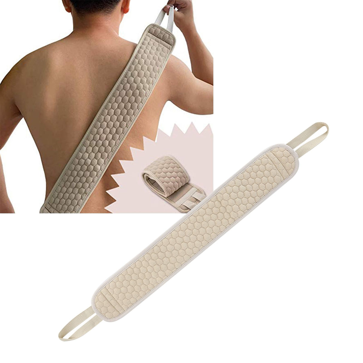 Back Scrubber Polyester Cotton Exfoliating Deep Cleansing Activated 2‑Side Back Washer for Home