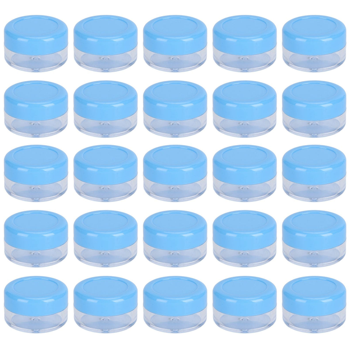 Empty Cream Container 25pcs Plastic Compact Round Small Cosmetic Jar for Travel