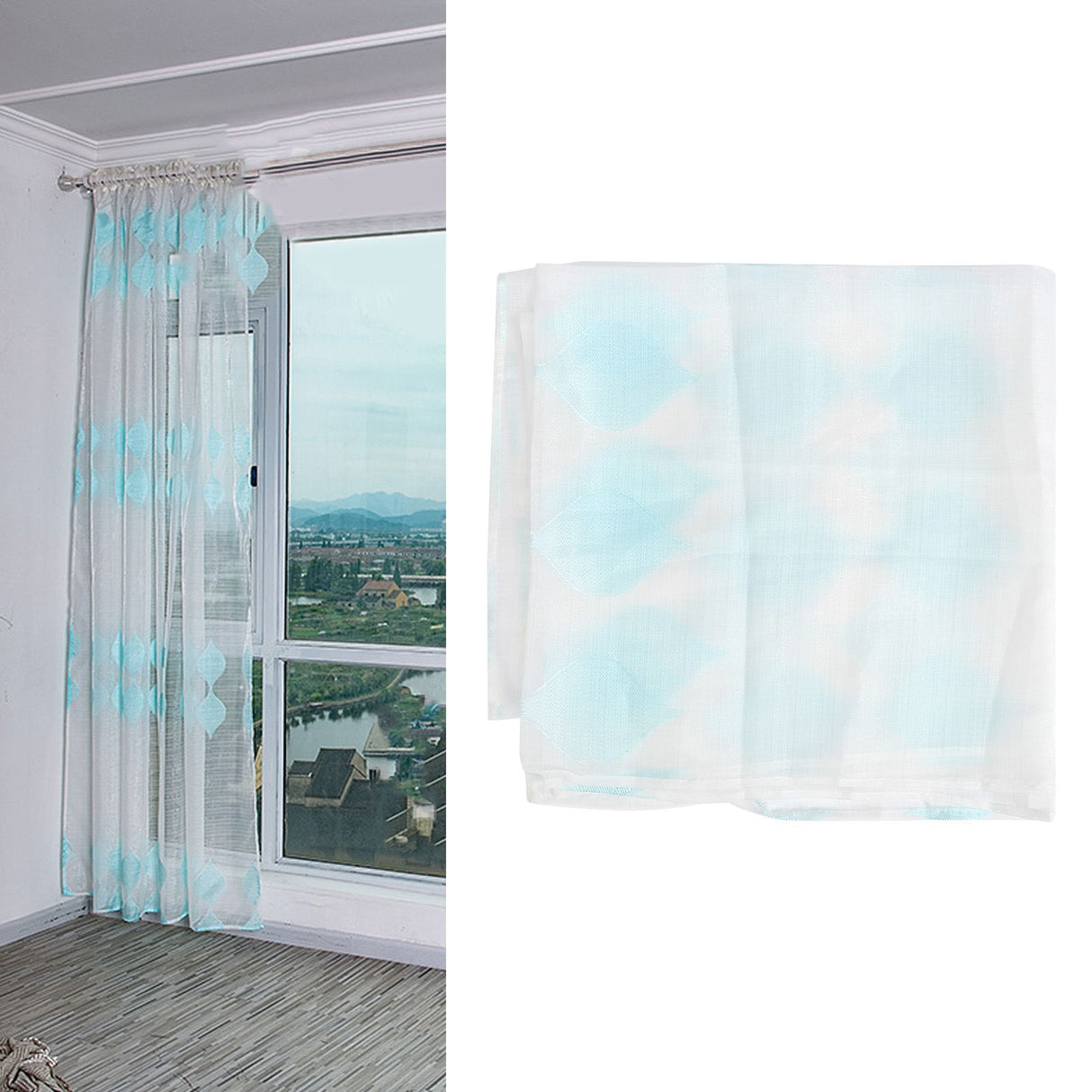 Unique Pattern Transparent Curtain Window Treatment for Bedroom Living Room Home Decoration 207x100CM