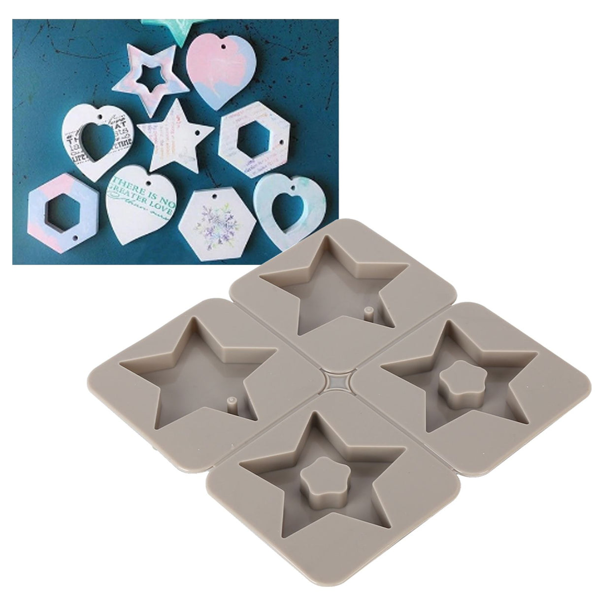 DIY Silicone Mold Reusable Car Pendant Decorative Wax Mold for Home Kitchen Handcraft Shop5‑Pointed Star