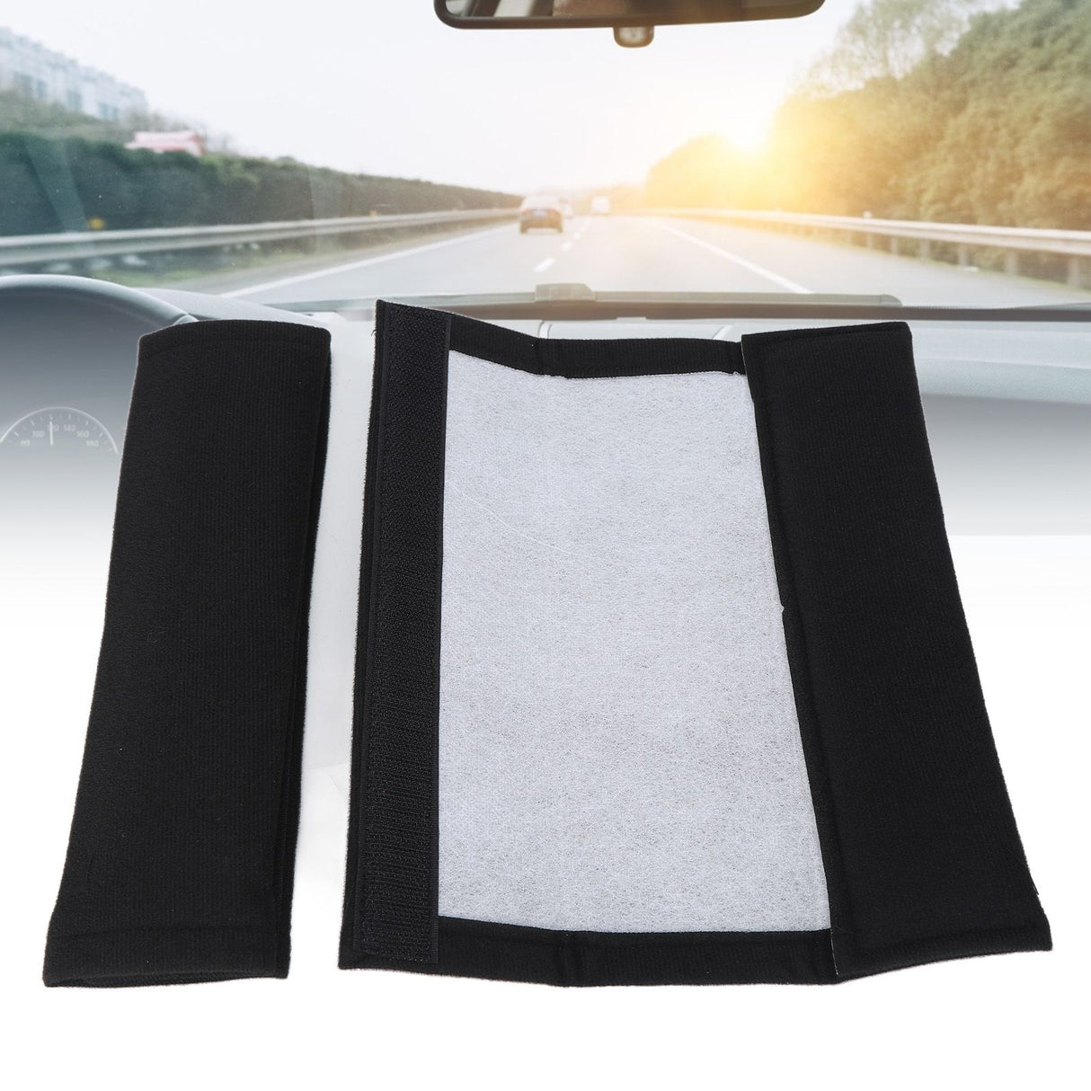 2PCS Seatbelt Pad Car Safety Belt Pad Shoulder Pad Soft Comfortable Belt Strap for Adult ChildrenBlack