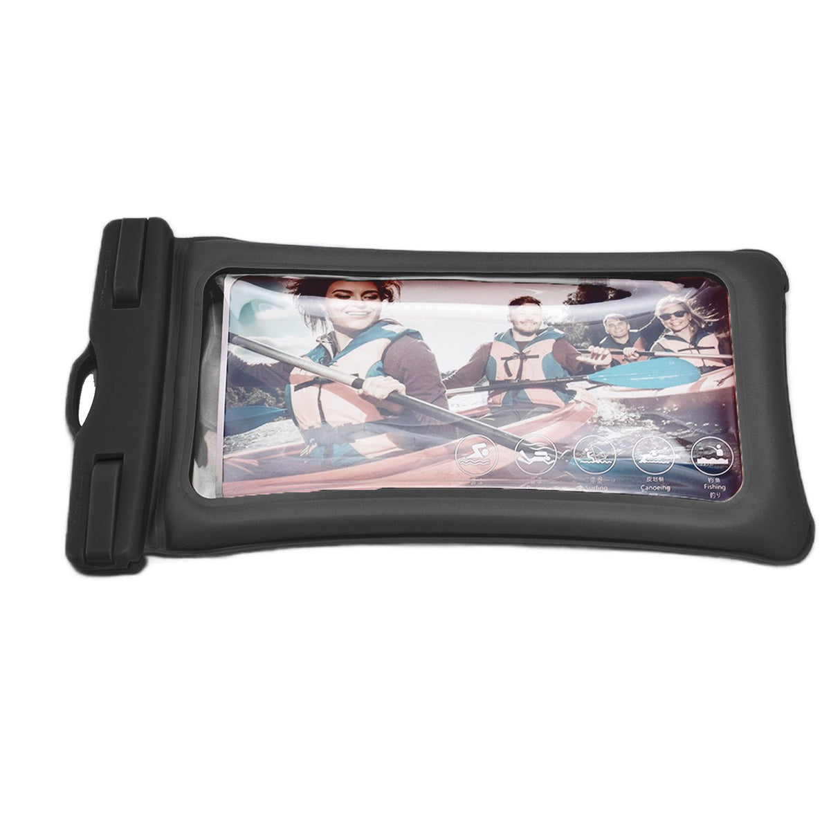 TPU Universal Floating Waterproof Phone Bag Pouch Cover with Lanyard for Below 7.2‑inch PhoneBlack