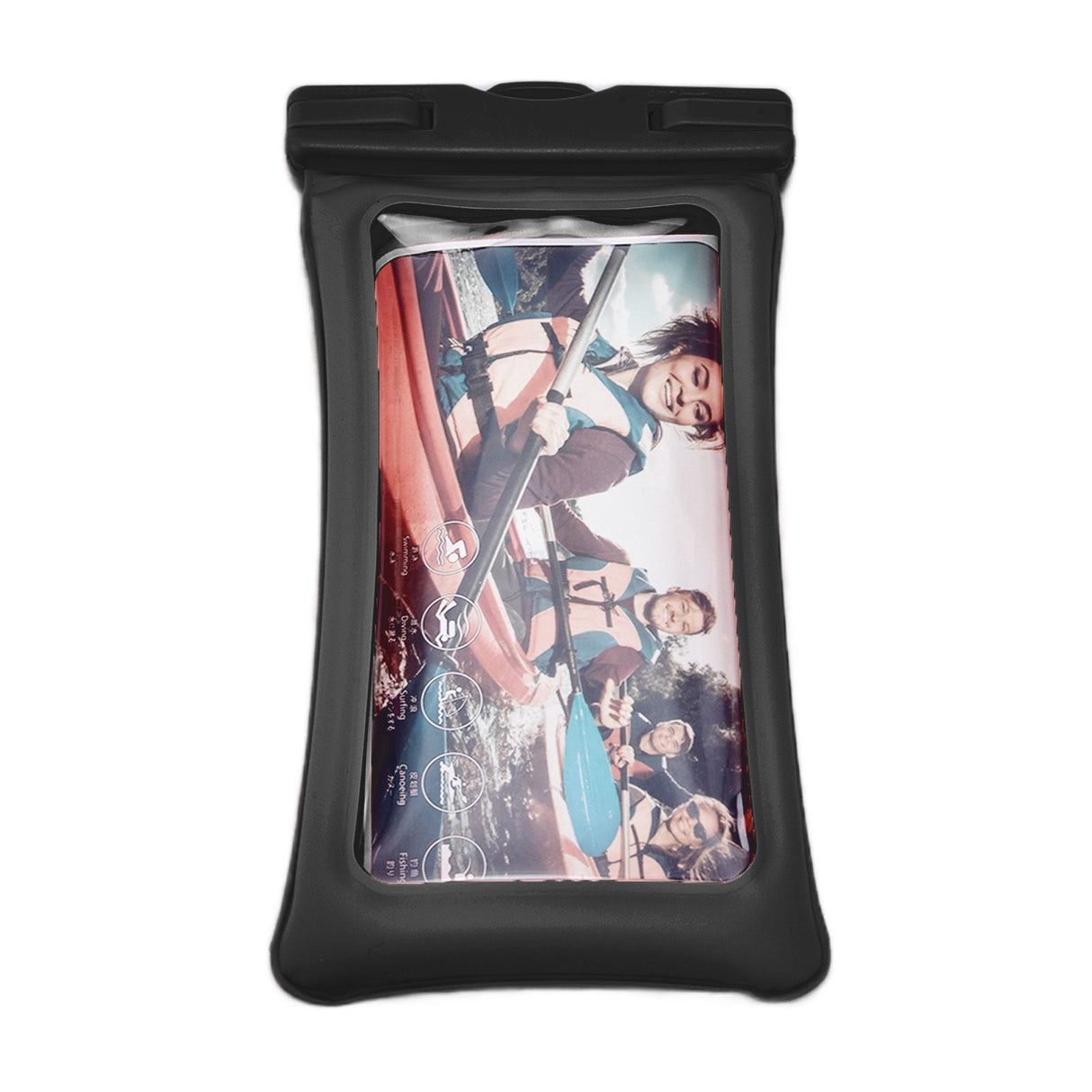 TPU Universal Floating Waterproof Phone Bag Pouch Cover with Lanyard for Below 7.2‑inch PhoneBlack