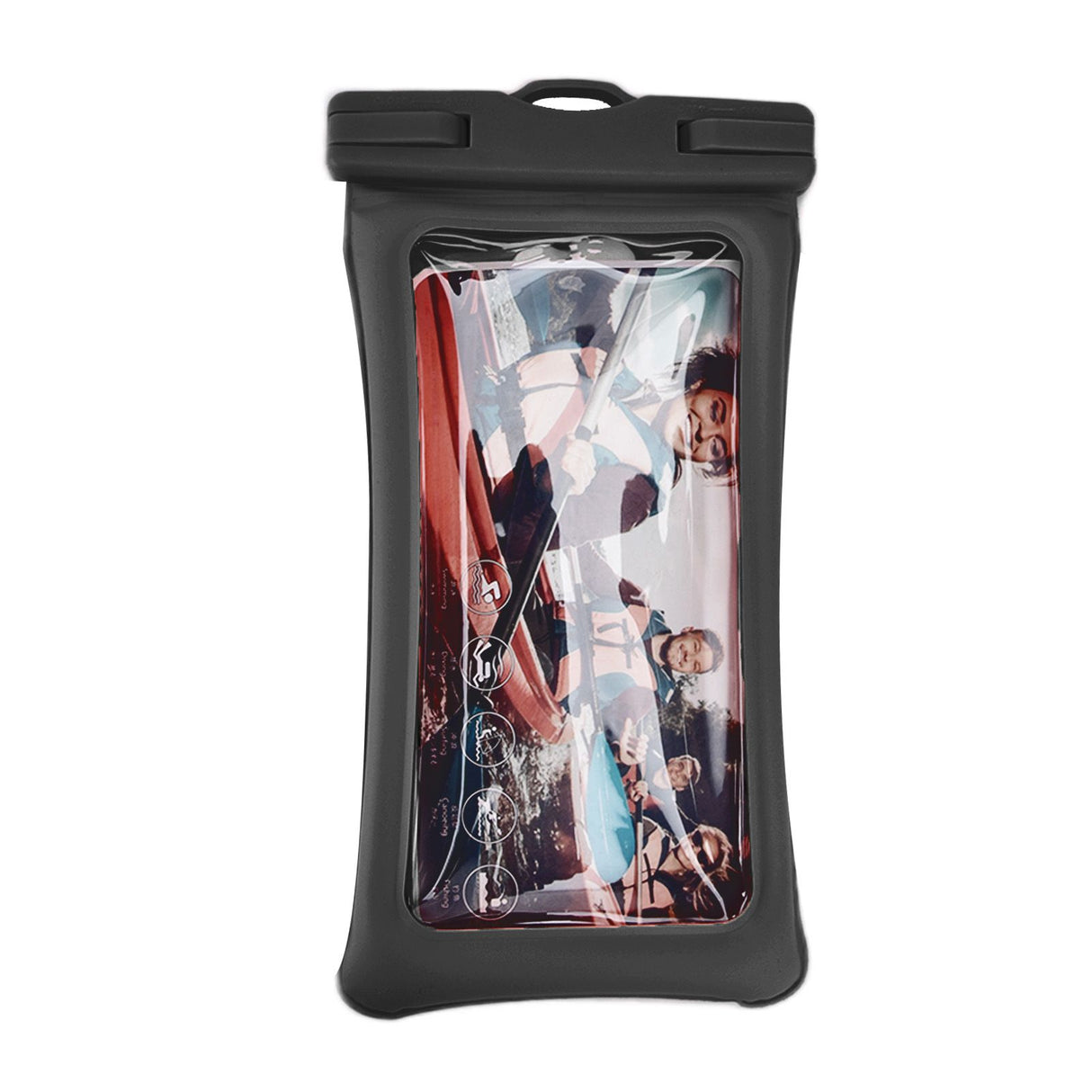 TPU Universal Floating Waterproof Phone Bag Pouch Cover with Lanyard for Below 7.2‑inch PhoneBlack
