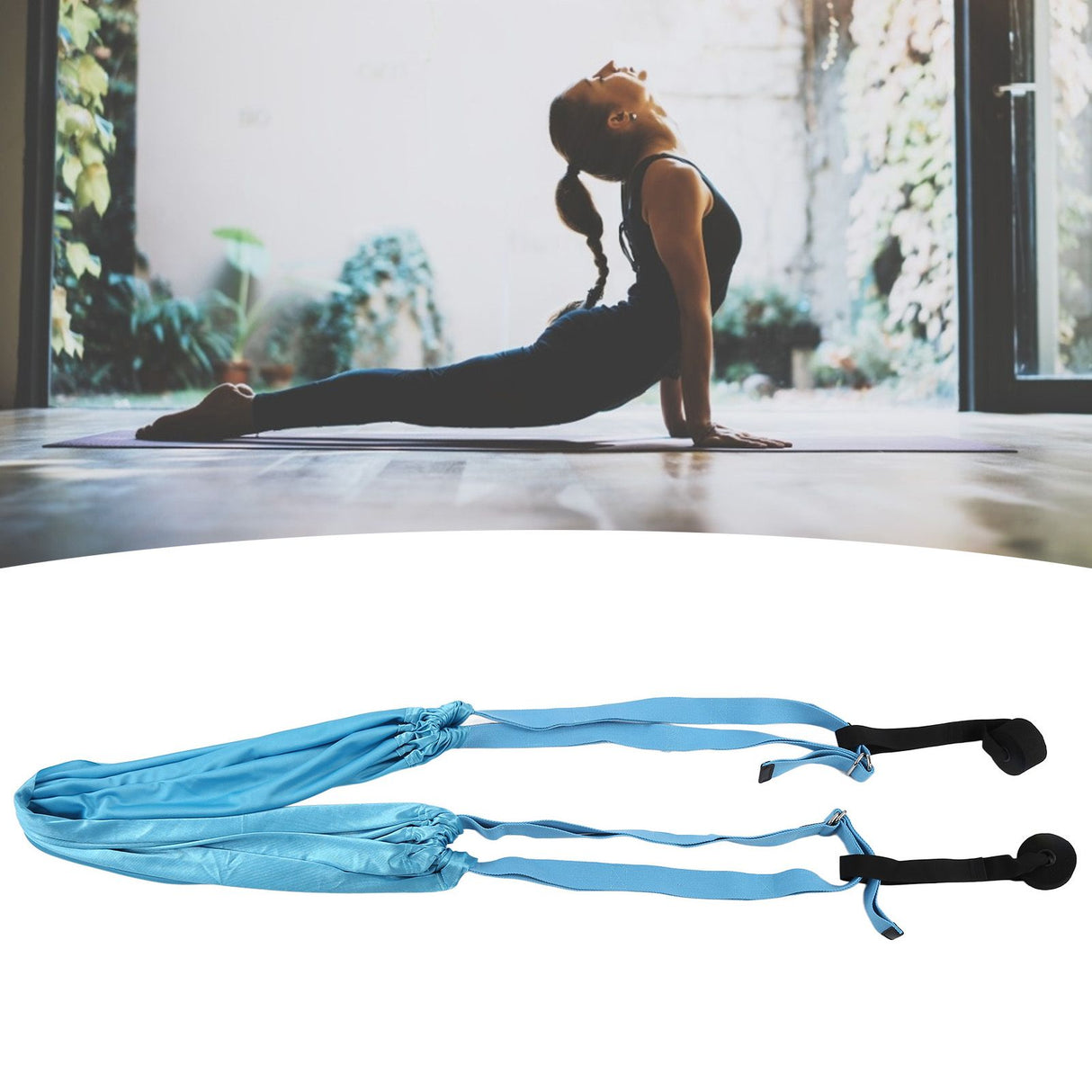 Yoga Hammock Handstand Split Leg Stretchable Training Portable Elastic Aerial Hammock for HomeSky Blue