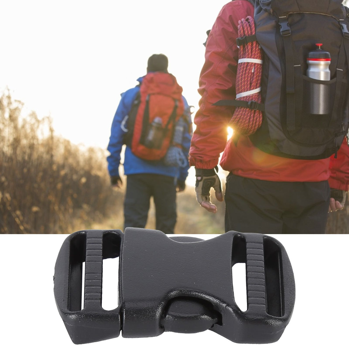 5Pcs Quick Release Buckle Plastic Dual Adjustable Strap Buckles Replacement DIY Craft for Backpack BlackFor 20mm Width Strap