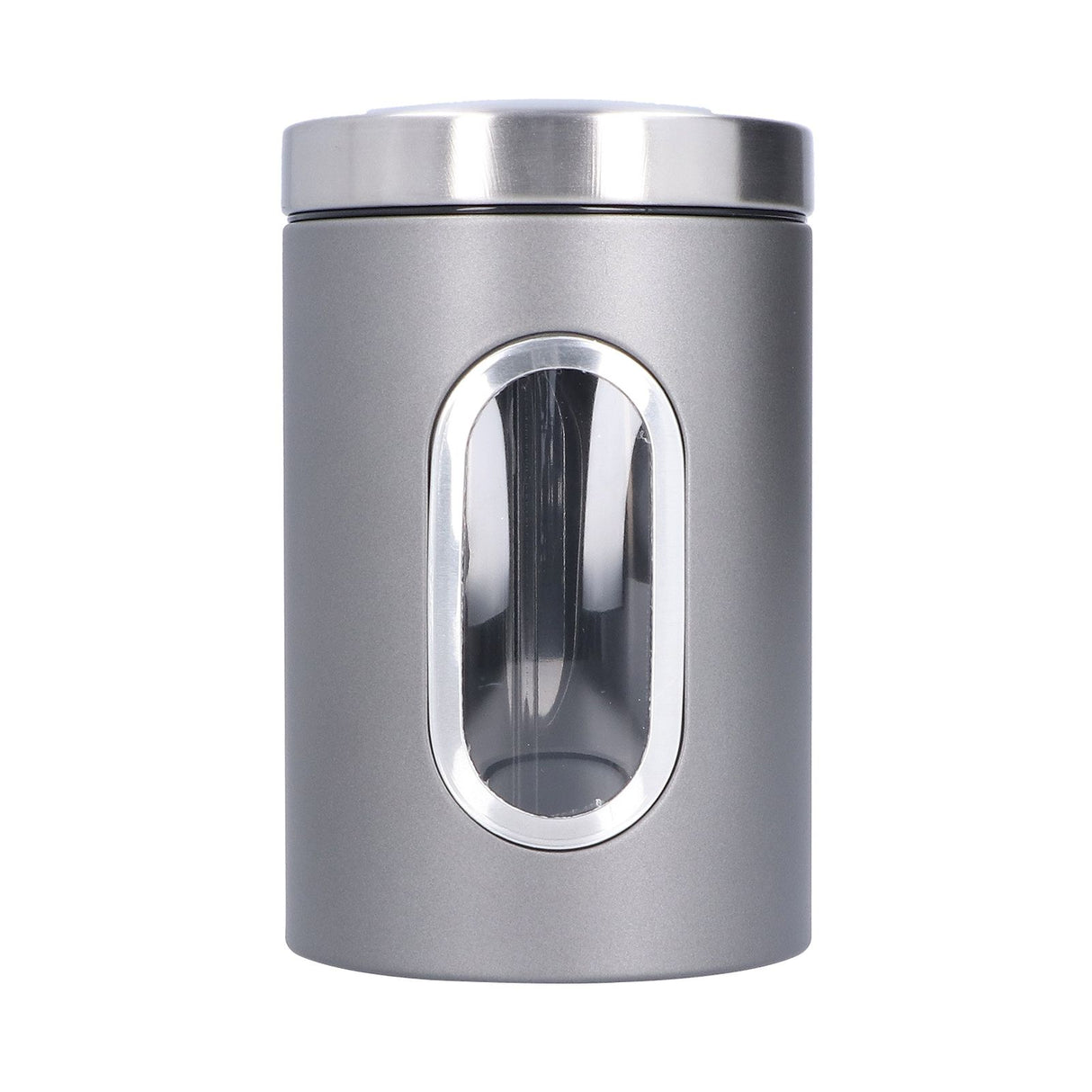 3Pcs Storage Jar Stainless Steel Food Tea Nut Container with Window Durable and Large Capacity for KitchenGrey