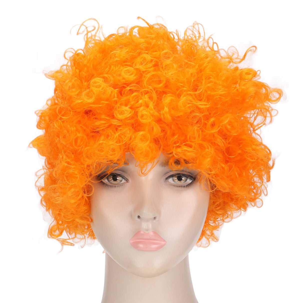 Adult Innovative Color Party Wig Halloween Interesting Headgear for Circus Troup FootballOrange