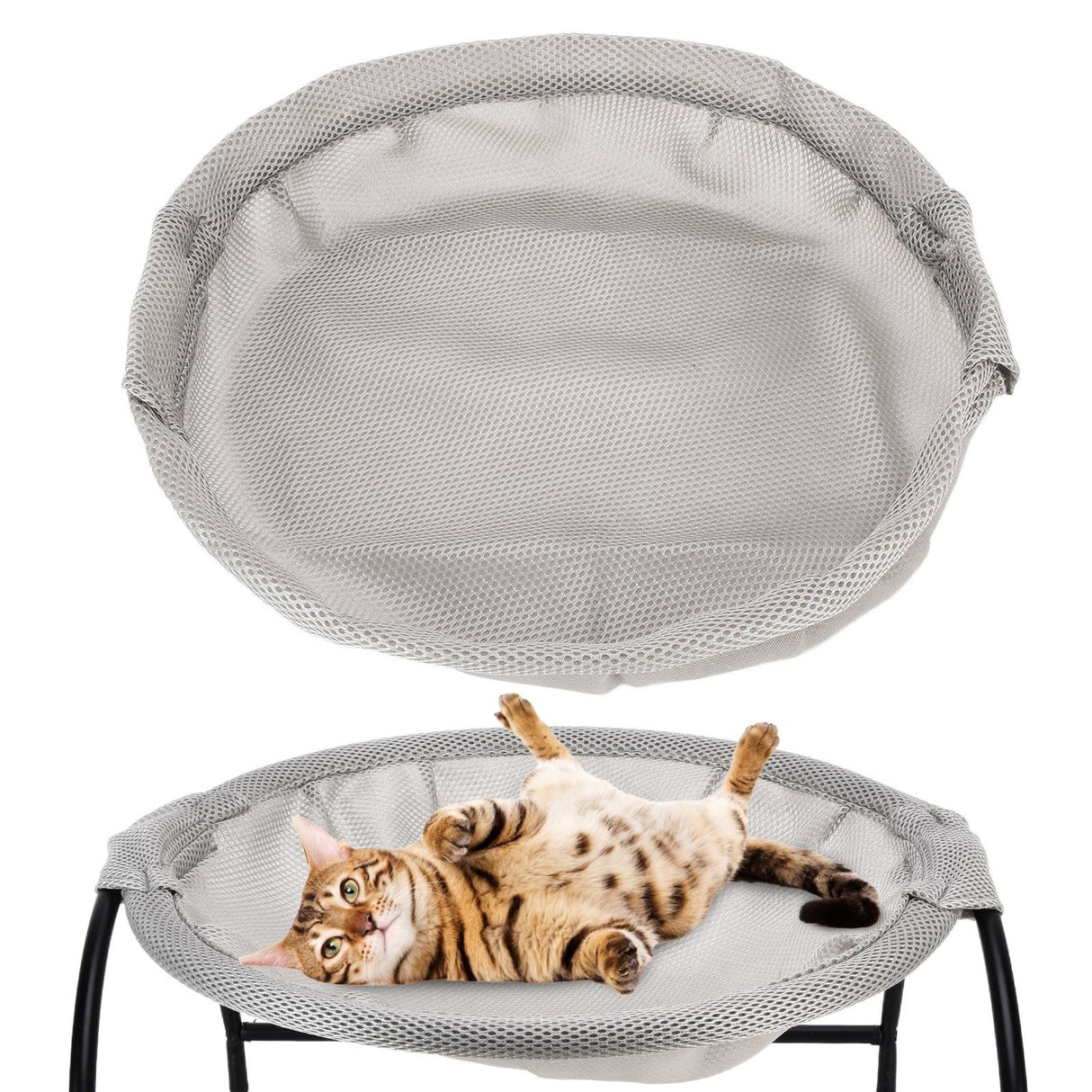 Detachable Cat Hammock Washable Breathable Pet Hanging Bed House for Home Living RoomGrey