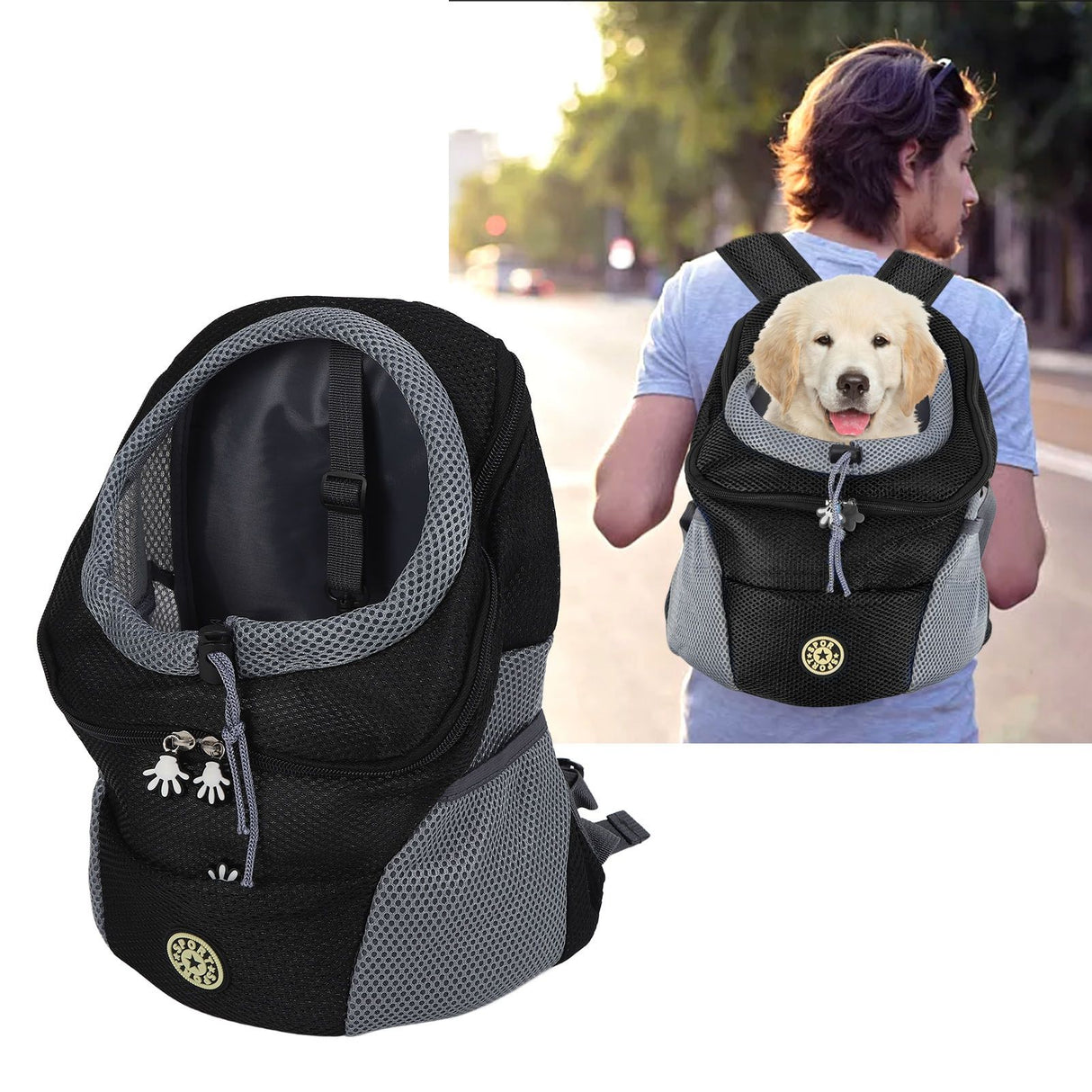 Pet Knapsack Ventilation Comfort Spacious Environmental Protection Nice Appearance Dog BackpackS Black