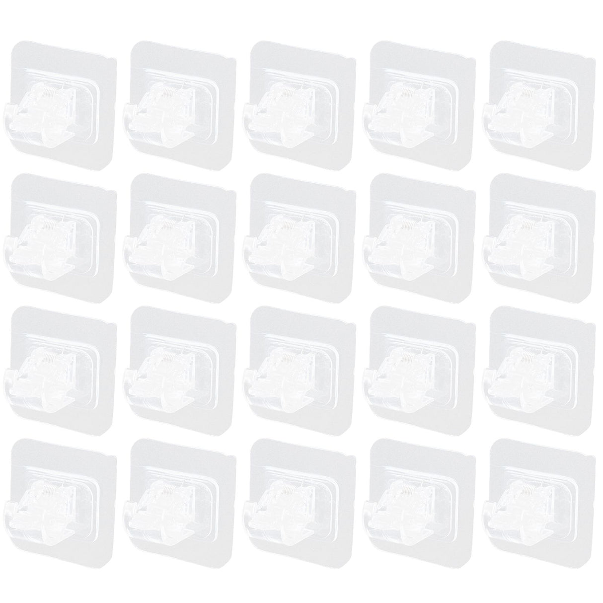 20Pcs Seamless Towel Rod Hook Curtain Rod Hook Fixing Clip for Home Party Gardening