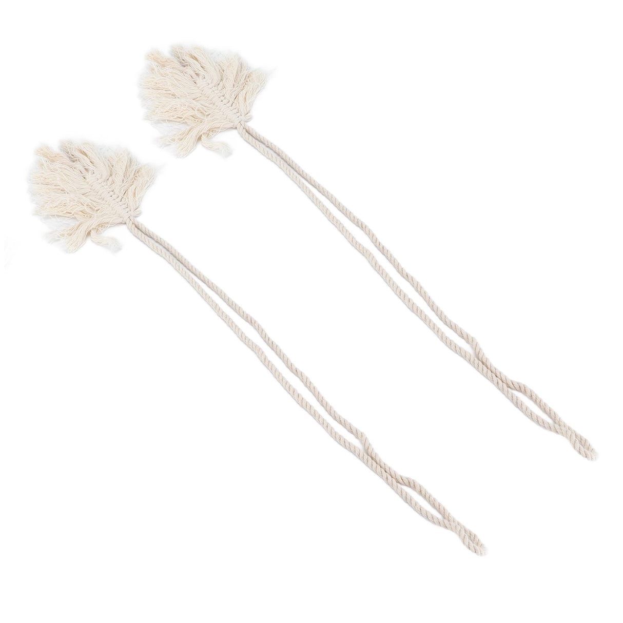 2Pcs Cotton Rope Curtain Tiebacks Leaf Shaped Tassel Curtain Clips Rope Straps for Curtain
