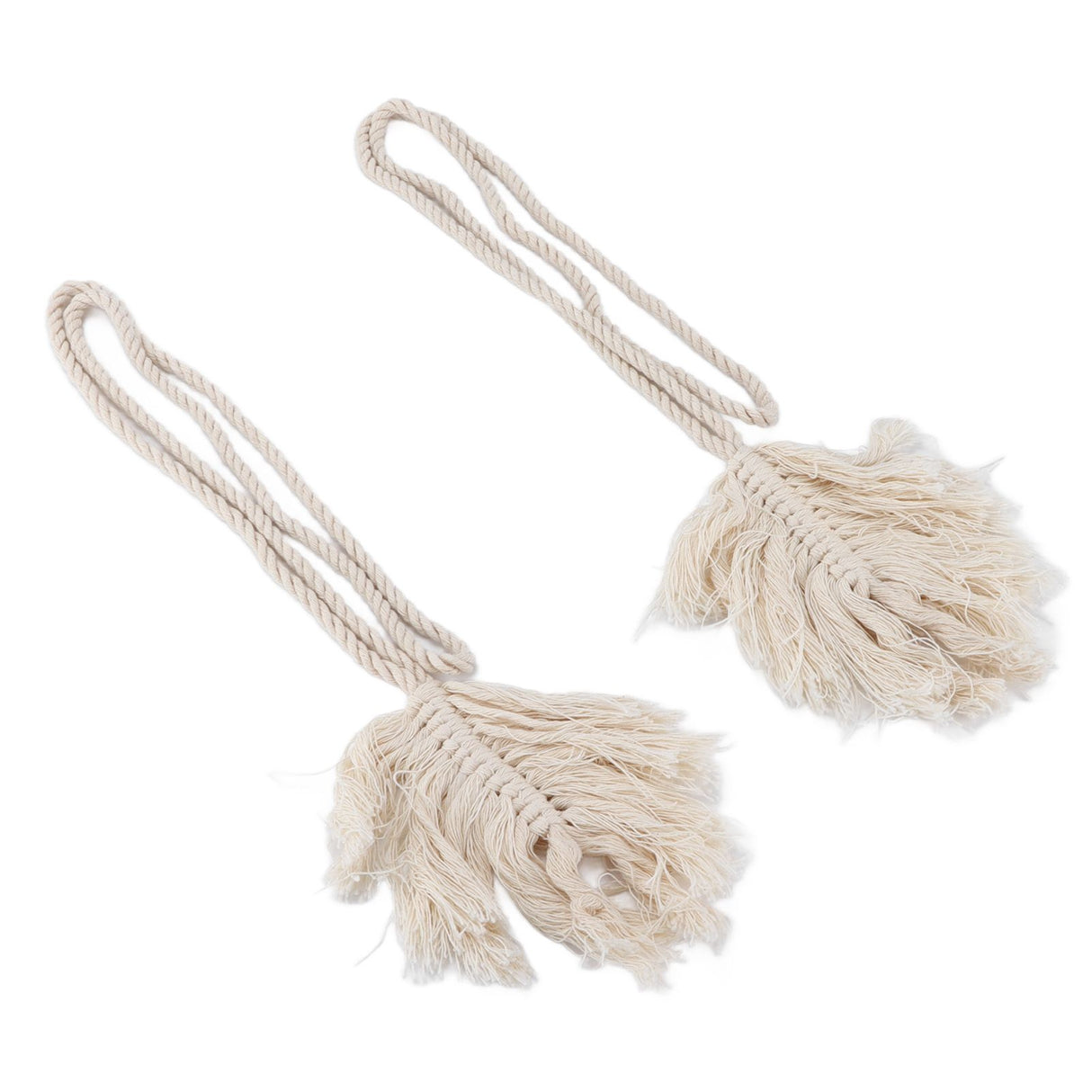 2Pcs Cotton Rope Curtain Tiebacks Leaf Shaped Tassel Curtain Clips Rope Straps for Curtain