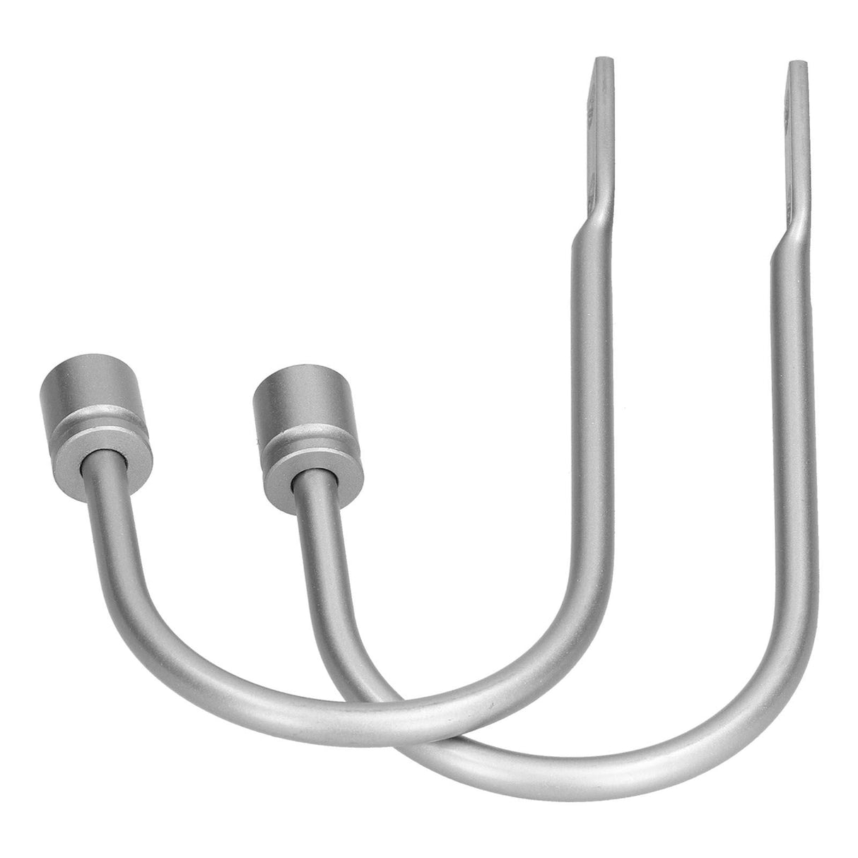 2Pcs Curtain Hook Aluminum Alloy U Shaped Cylinder Fixed Drapery Holdback for Home Office BedroomSilver