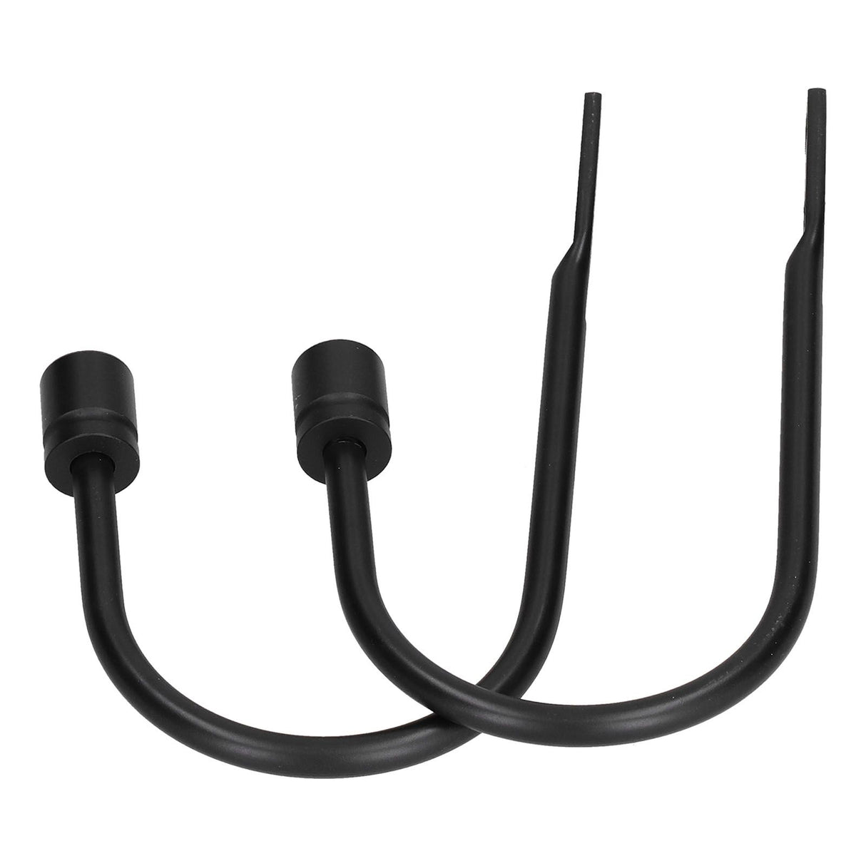 2Pcs Curtain Hook Aluminum Alloy U Shaped Cylinder Fixed Drapery Holdback for Home Office BedroomBlack