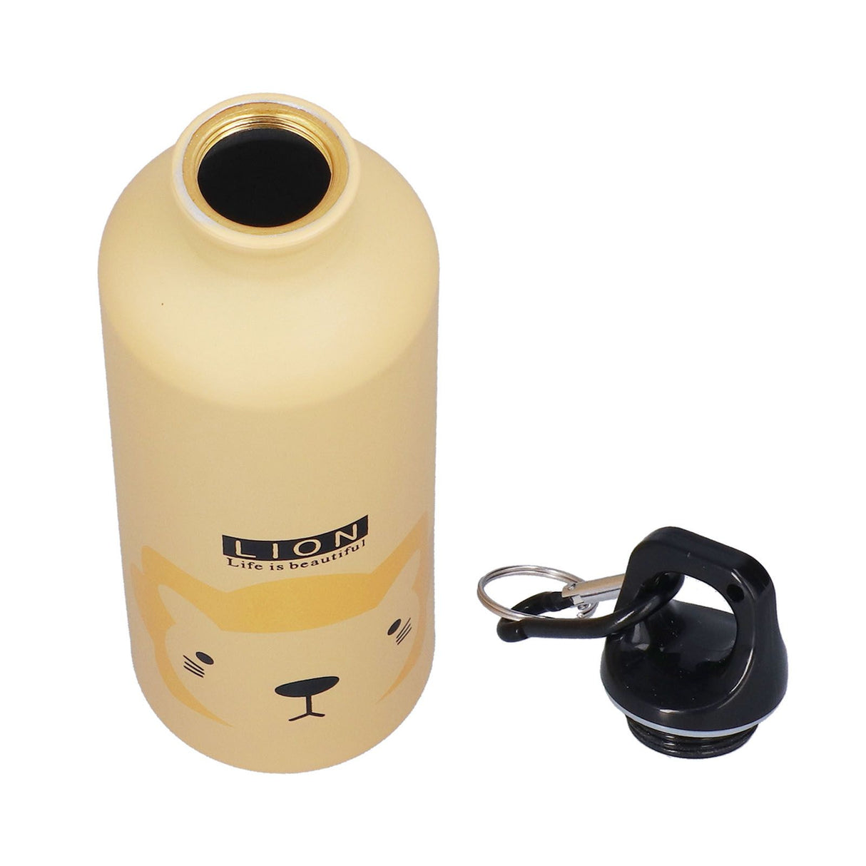 Kids Water Bottle Cute Cartoon 500ml Aluminum Insulated Water Bottle Sport Water JugYellow Lion