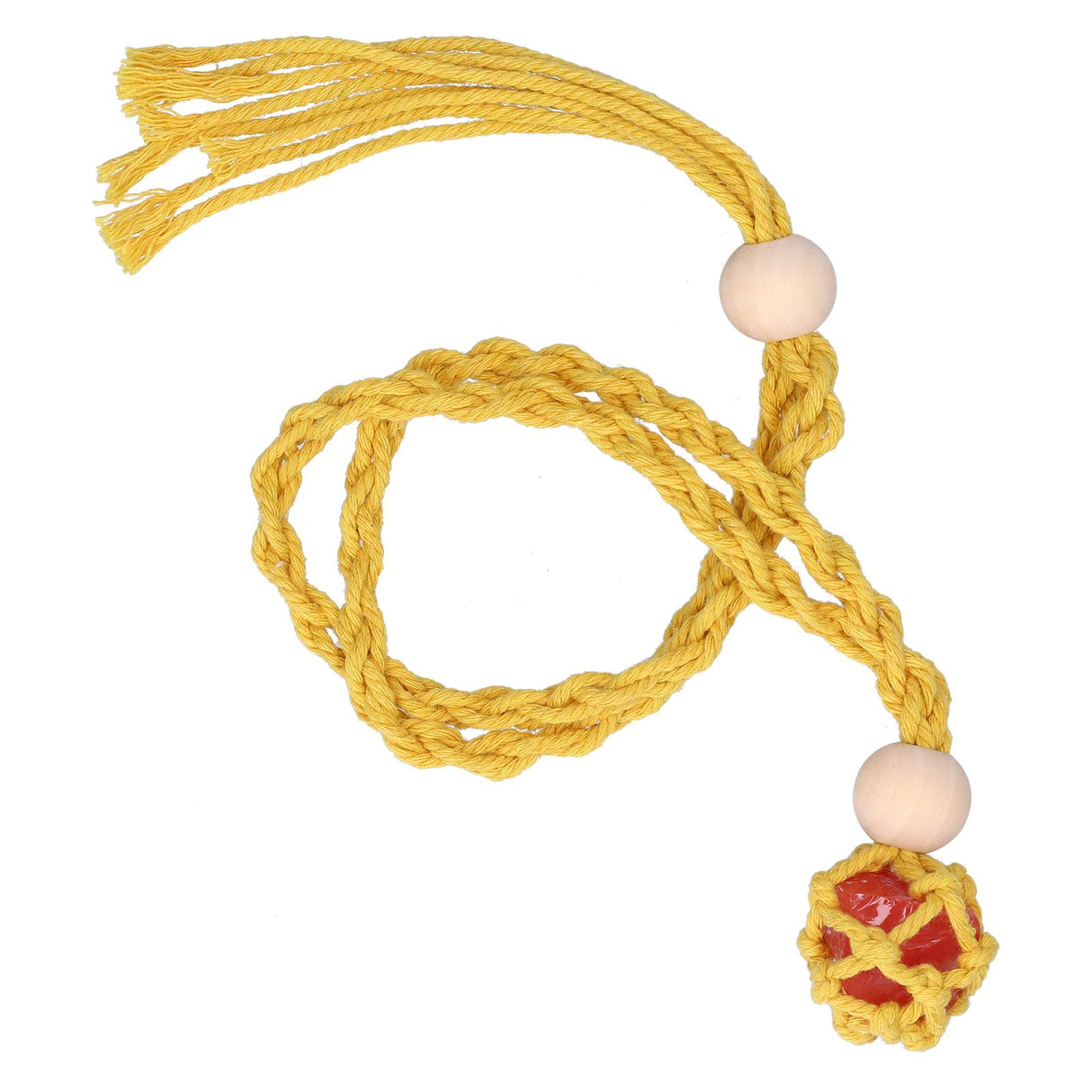 3pcs Net Bag Necklace Empty Stone Holder Rope Replacement Adjustable Necklace Cord for Crystals Quartz Stone HolderYellow