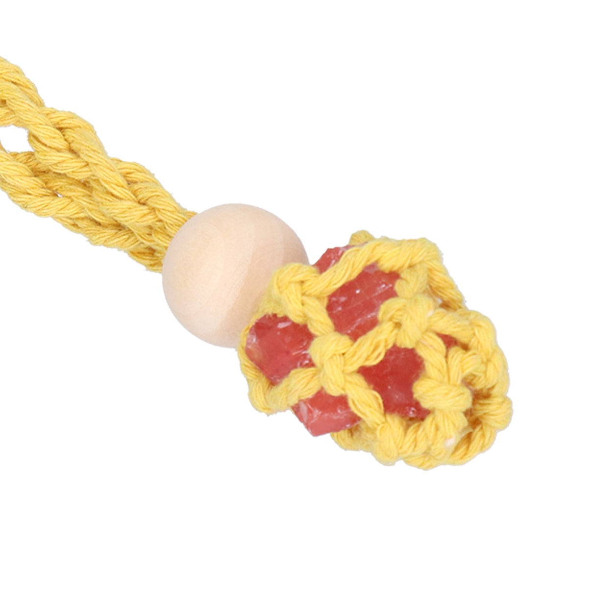 3pcs Net Bag Necklace Empty Stone Holder Rope Replacement Adjustable Necklace Cord for Crystals Quartz Stone HolderYellow