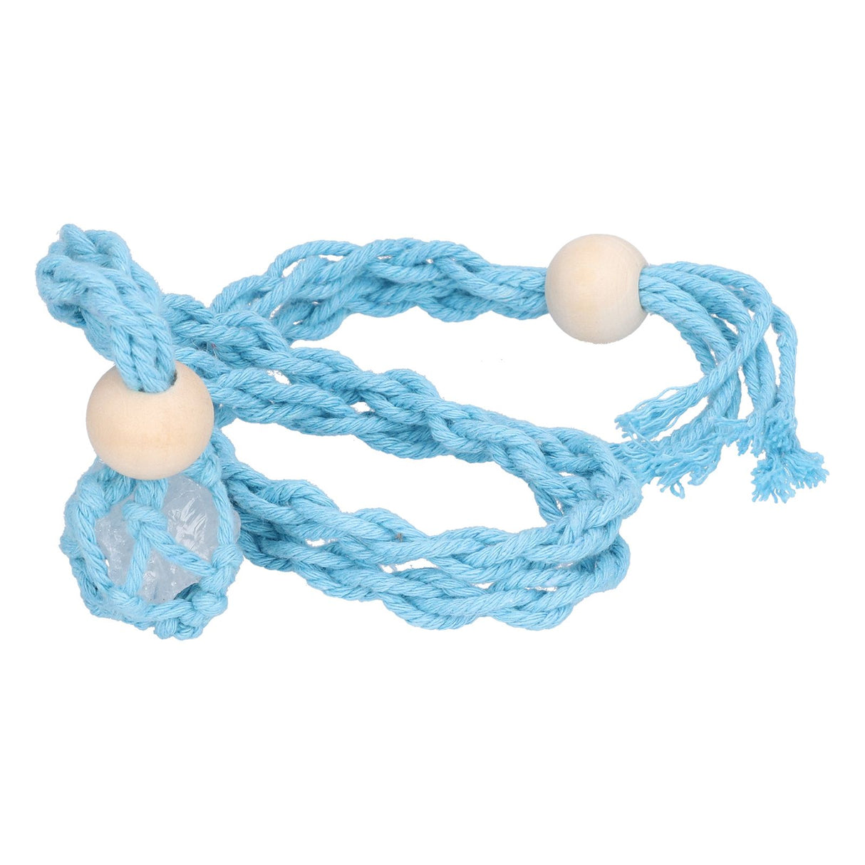 3pcs Net Bag Necklace Empty Stone Holder Rope Replacement Adjustable Necklace Cord for Crystals Quartz Stone HolderLight Blue