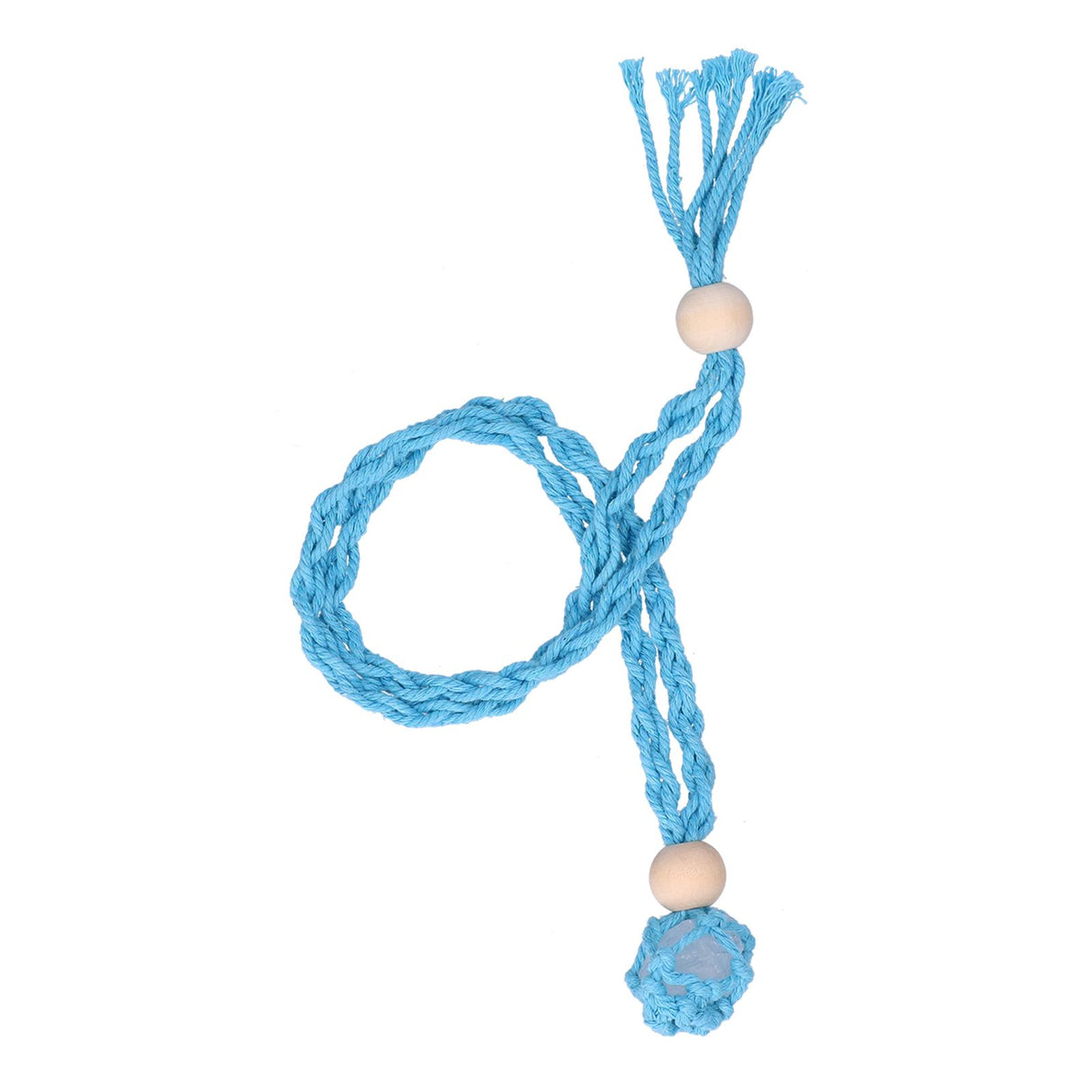 3pcs Net Bag Necklace Empty Stone Holder Rope Replacement Adjustable Necklace Cord for Crystals Quartz Stone HolderLight Blue