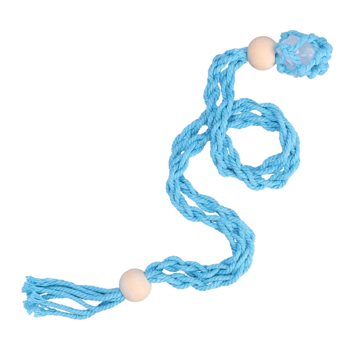 3pcs Net Bag Necklace Empty Stone Holder Rope Replacement Adjustable Necklace Cord for Crystals Quartz Stone HolderLight Blue