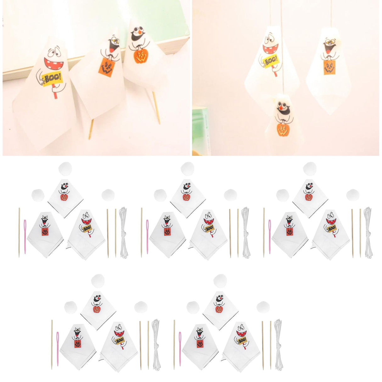 5Set Halloween Hanging Ghost Pumpkin Ghost Ornament Halloween Hanging Decoration for Festival