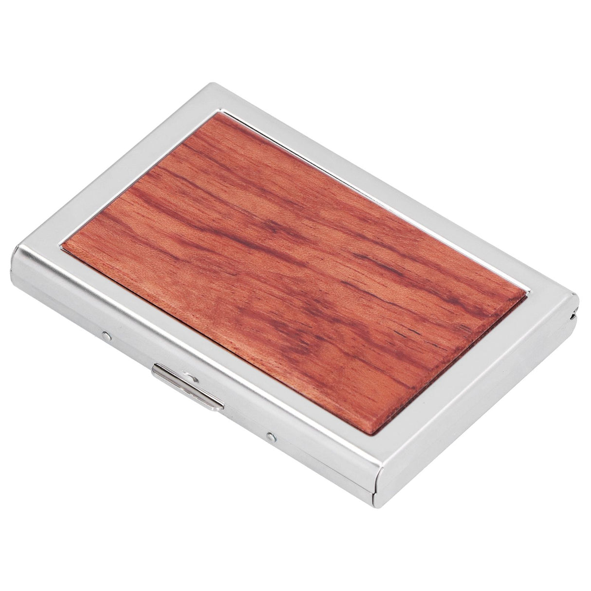 Wood Card Case Safe Bank Credit Card Box Portable Business ID Card Case Holder for Men WomenRosewood