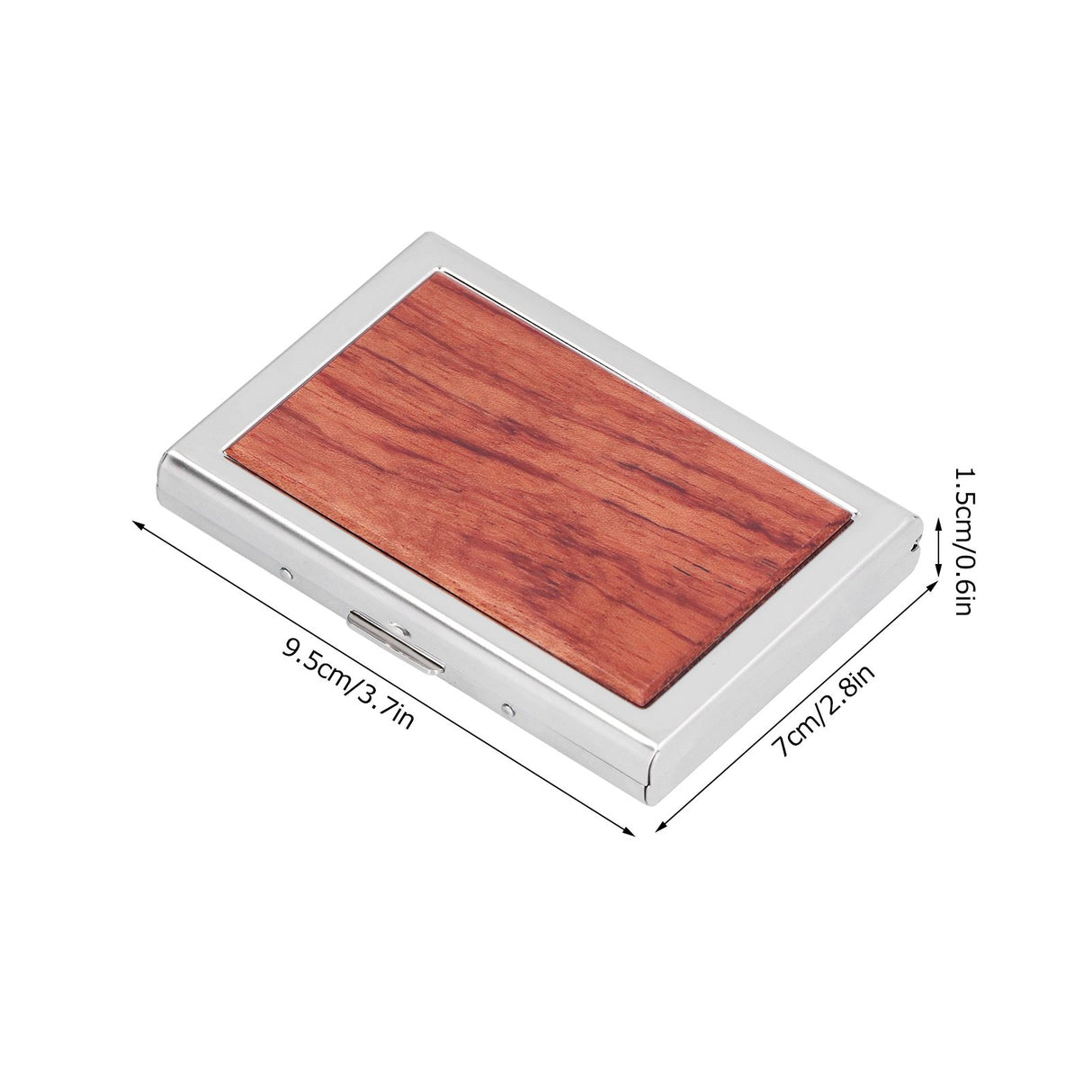 Wood Card Case Safe Bank Credit Card Box Portable Business ID Card Case Holder for Men WomenRosewood