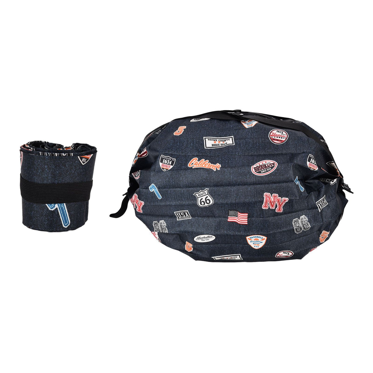 Stylish Shopping Backpacks Foldable Reusable Eco Friendly Grocery Bags for Shopping TravelNavy Blue