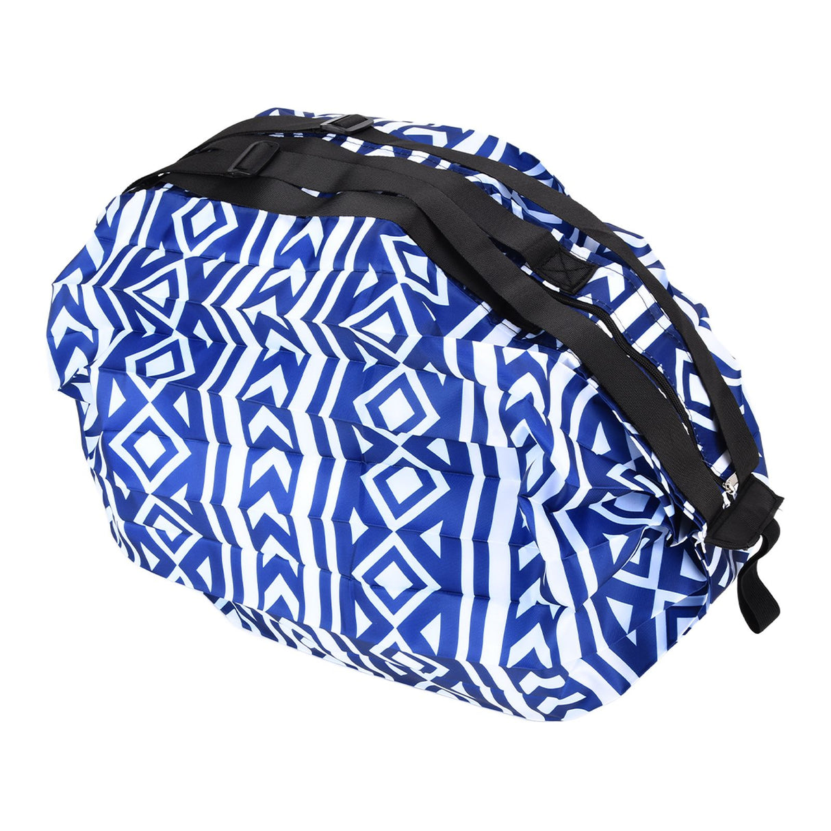 Stylish Shopping Backpacks Foldable Reusable Eco Friendly Grocery Bags for Shopping Travel(Blue White )