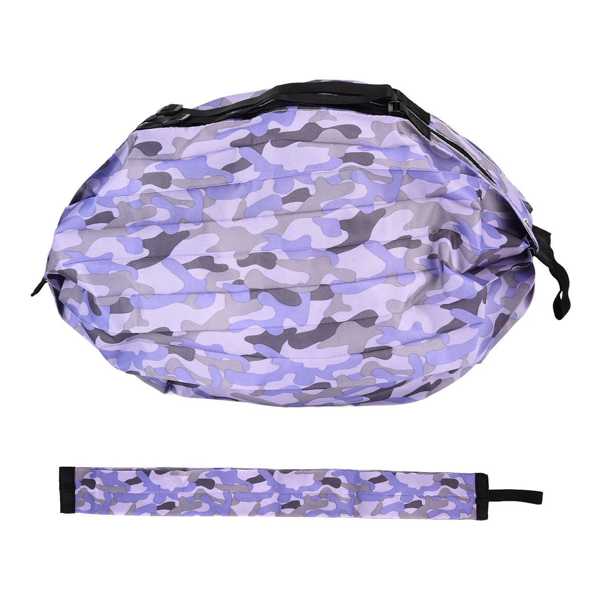 High Capacity Storage Bag Travel Single Shoulder Waterproof Shopping Bag Portable Folding Storage BagPurple Camouflage