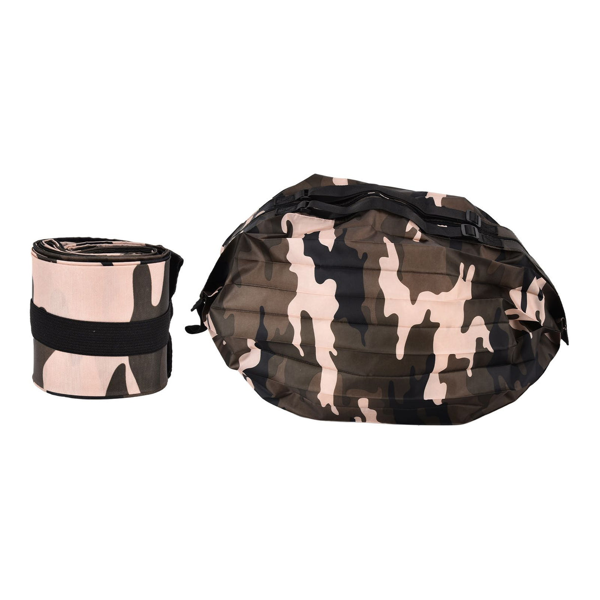 High Capacity Storage Bag Travel Single Shoulder Waterproof Shopping Bag Portable Folding Storage BagCamouflage Green