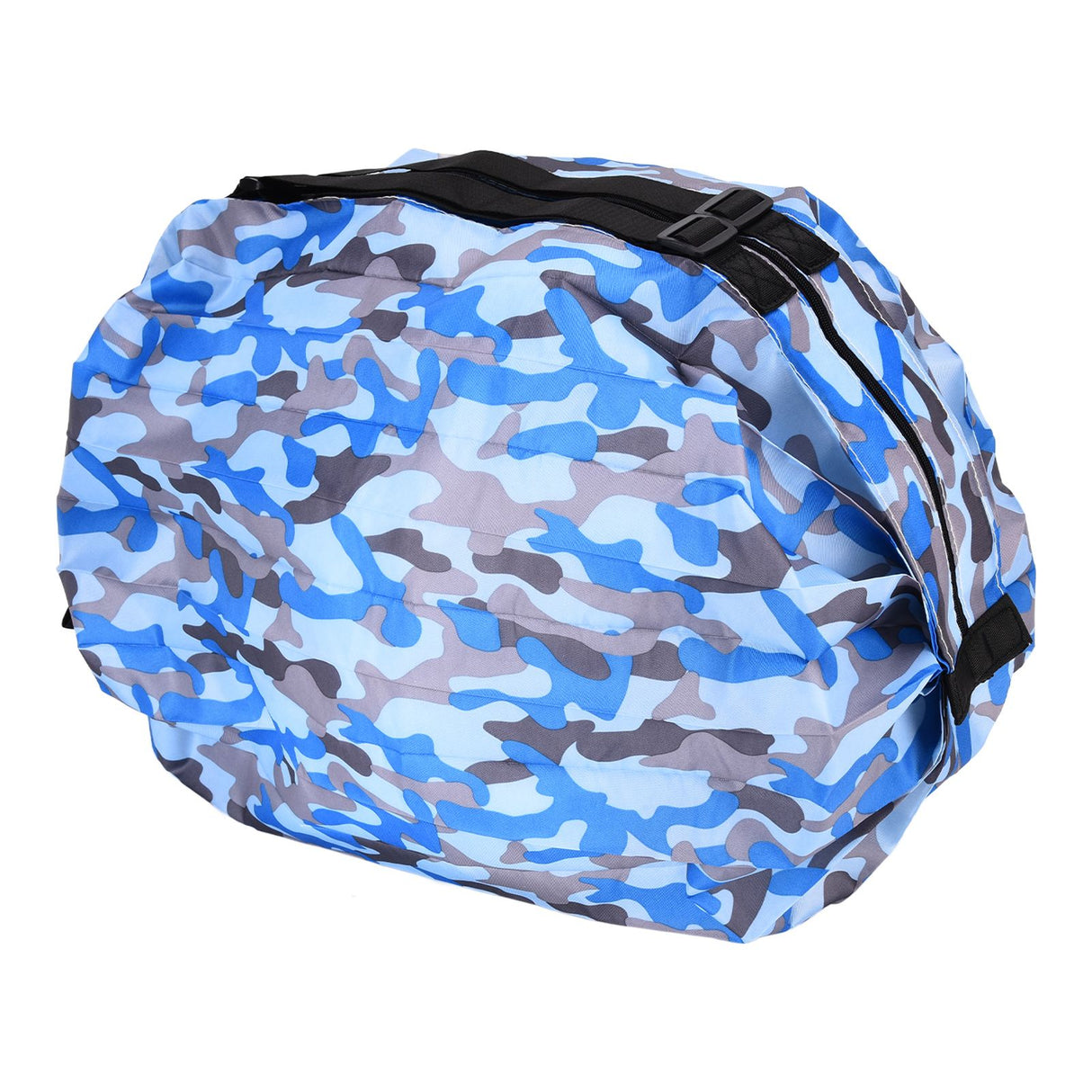 High Capacity Storage Bag Travel Single Shoulder Waterproof Shopping Bag Portable Folding Storage BagBlue Camouflage