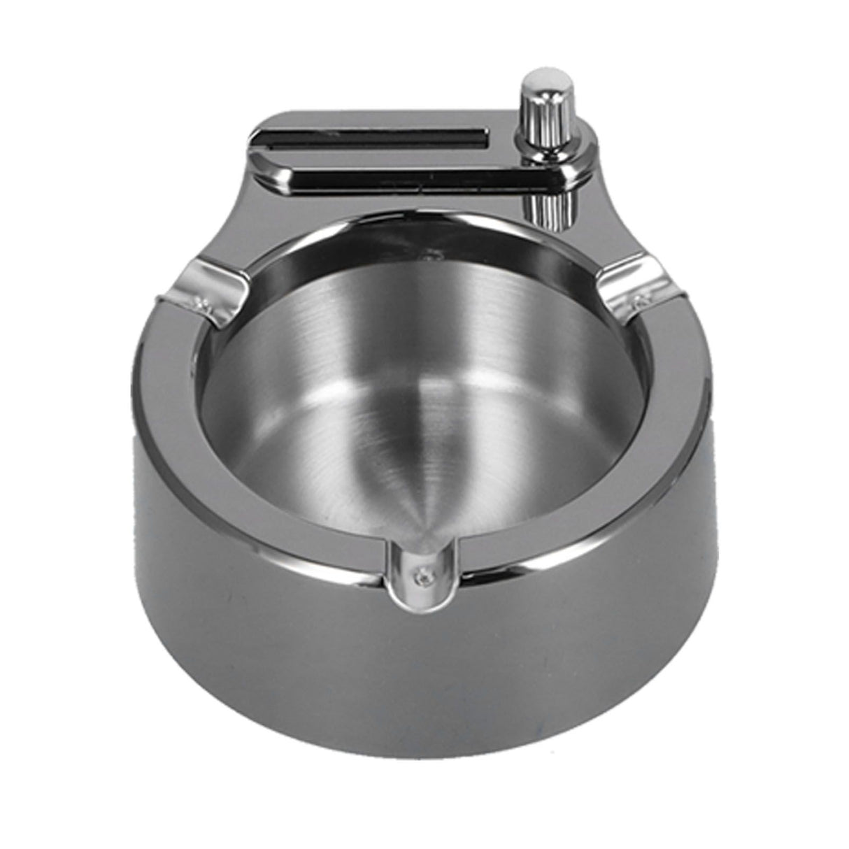 Cigarette Ashtray Stainless Steel Match Lighter Cigarette Ashtray for Home Office DecorationBlack