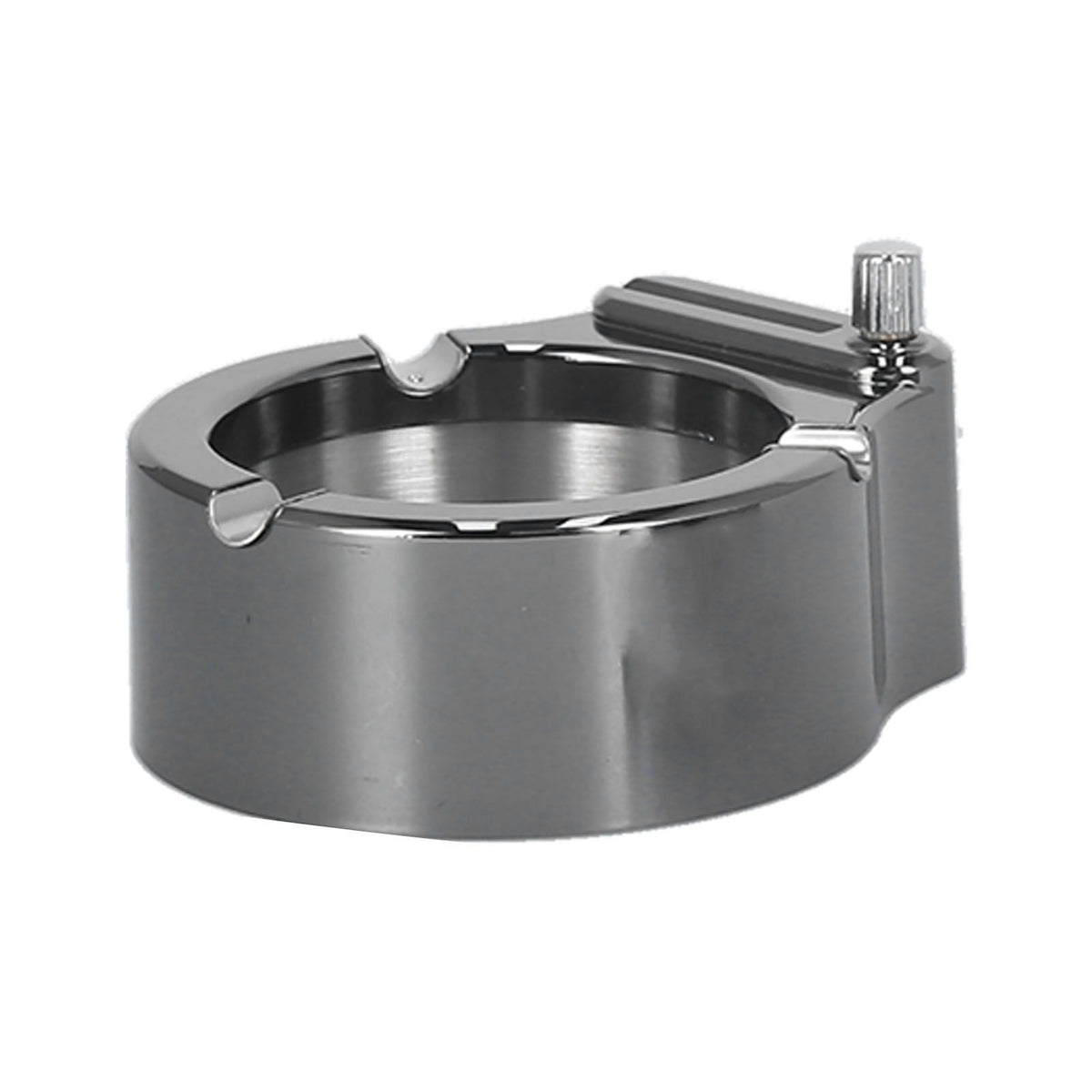 Cigarette Ashtray Stainless Steel Match Lighter Cigarette Ashtray for Home Office DecorationBlack