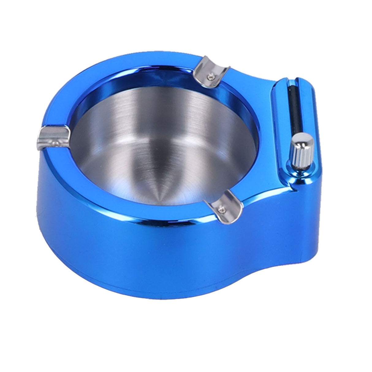 Cigarette Ashtray Stainless Steel Match Lighter Cigarette Ashtray for Home Office DecorationBlue