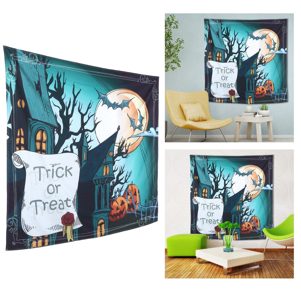 Wall Hanging Tapestries Halloween Back Drops for Living Room Bedroom Wall Decoration150x150cm