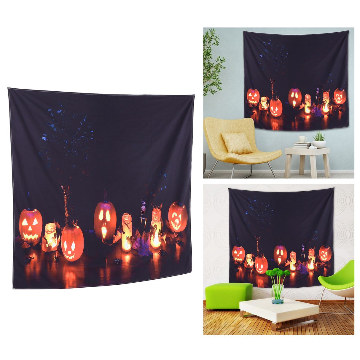 Halloween Tapestry Decorative Wall Hanging Carpet for Bedroom Living Room Office Festival230x180cm / 90.6x70.9in