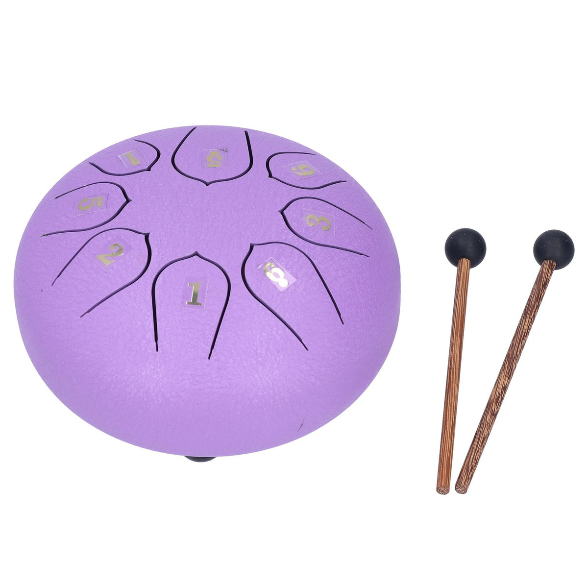 6in 8 Tones Tongue Drum with Mallets Music Book Musical Percussion Instruments for Meditation EntertainmentPurple