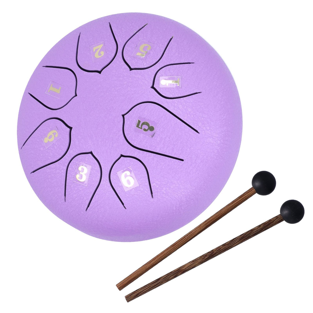 6in 8 Tones Tongue Drum with Mallets Music Book Musical Percussion Instruments for Meditation EntertainmentPurple