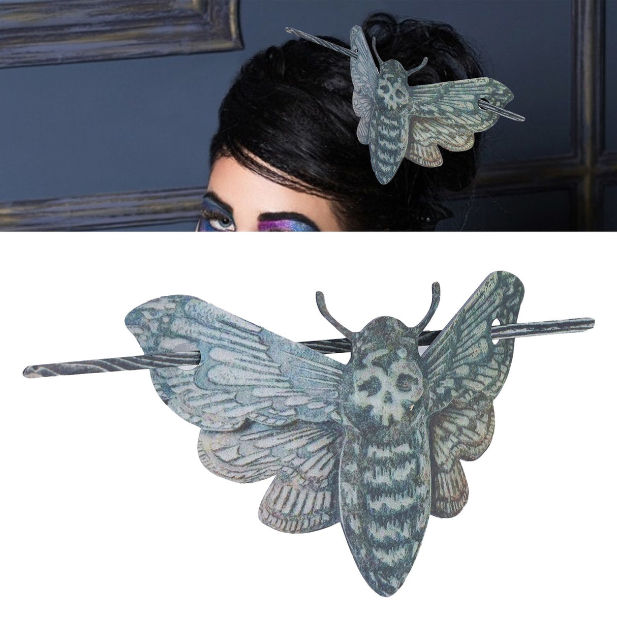 Halloween Hairpin Iron Small Exquisite Reusable Lifelike Halloween Hair Stick for Party Bar HomeMoth