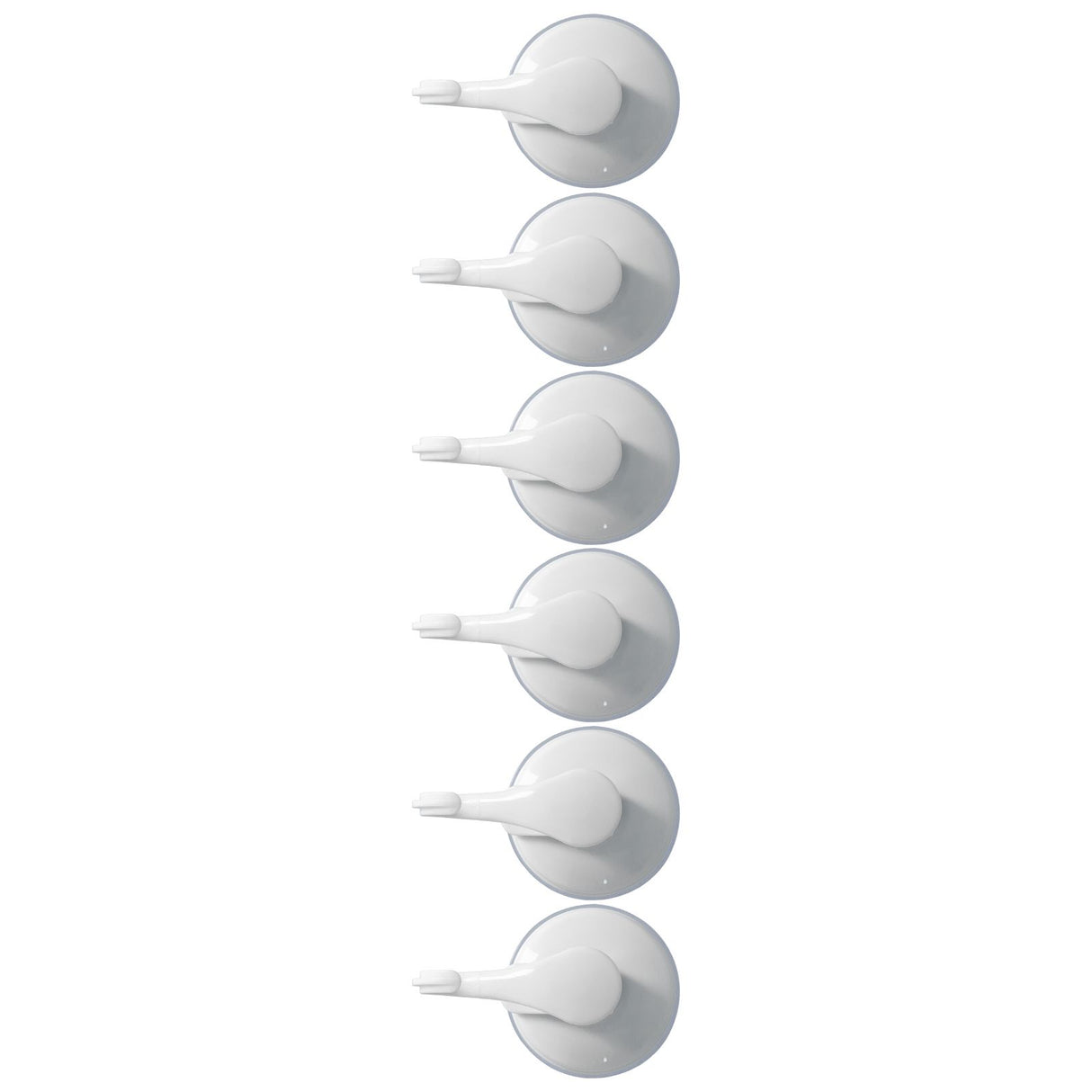 6PCS Strong Vacuum Wall Hook Towel Hook Plastic Self Adhesive Suction Cup for Kitchen Bathroom White