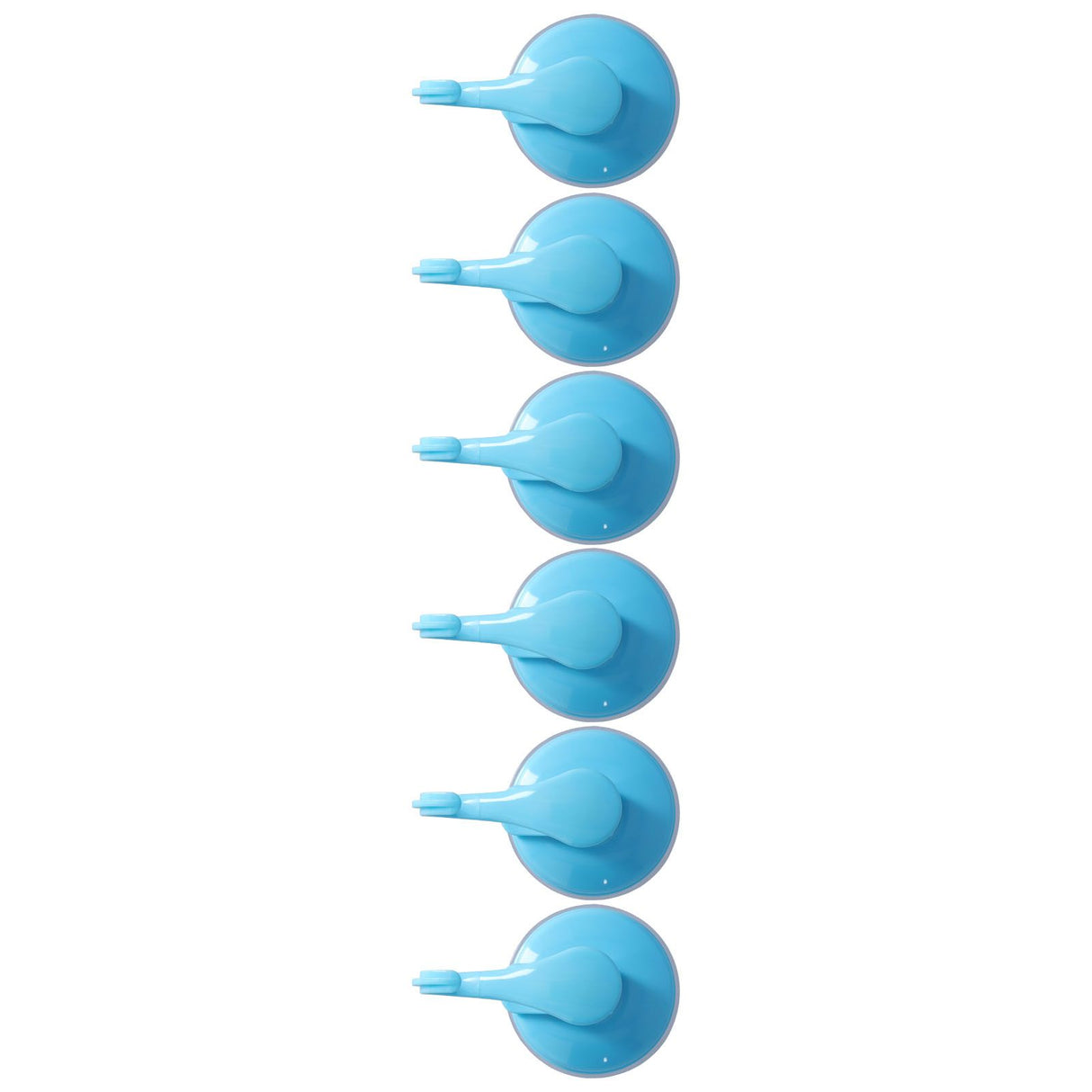 6PCS Strong Vacuum Wall Hook Towel Hook Plastic Self Adhesive Suction Cup for Kitchen Bathroom Blue