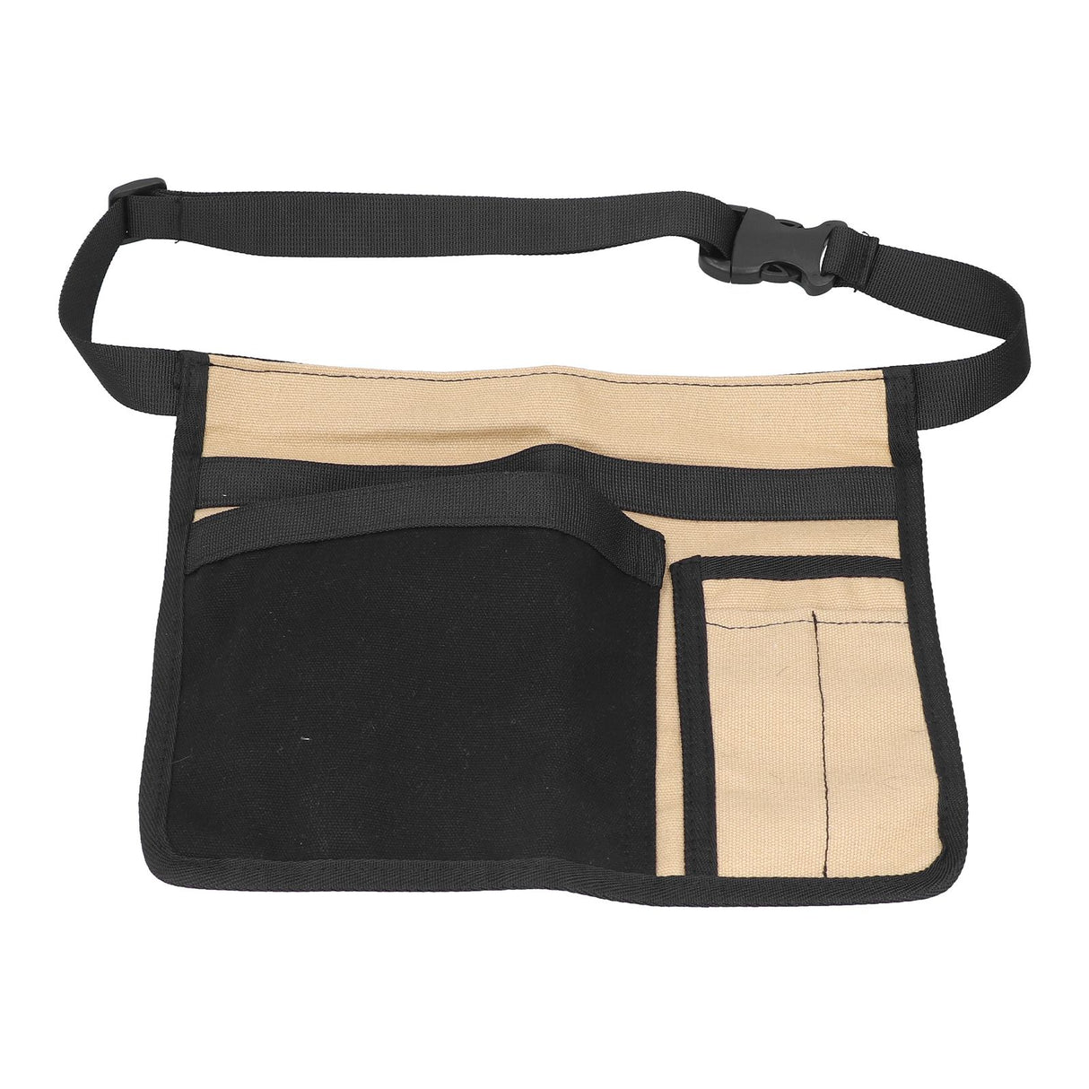 Unilateral Waist Hanging Tool Bag Wear Resistant Oxford Cloth Adjustable Tools Organizer for GardenKhaki Black