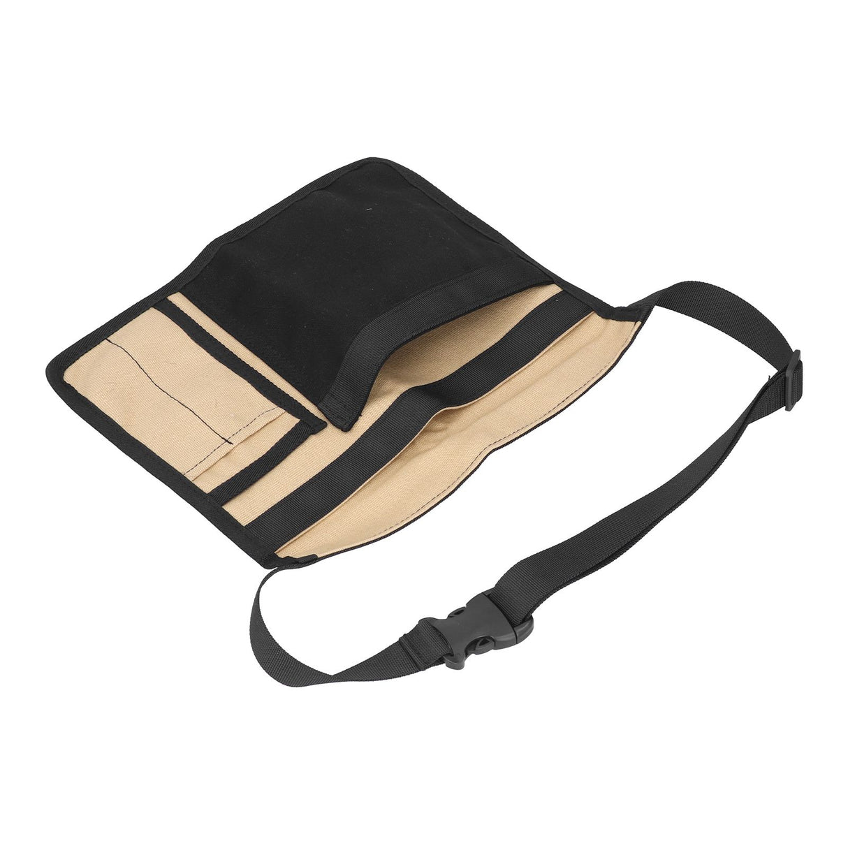 Unilateral Waist Hanging Tool Bag Wear Resistant Oxford Cloth Adjustable Tools Organizer for GardenKhaki Black