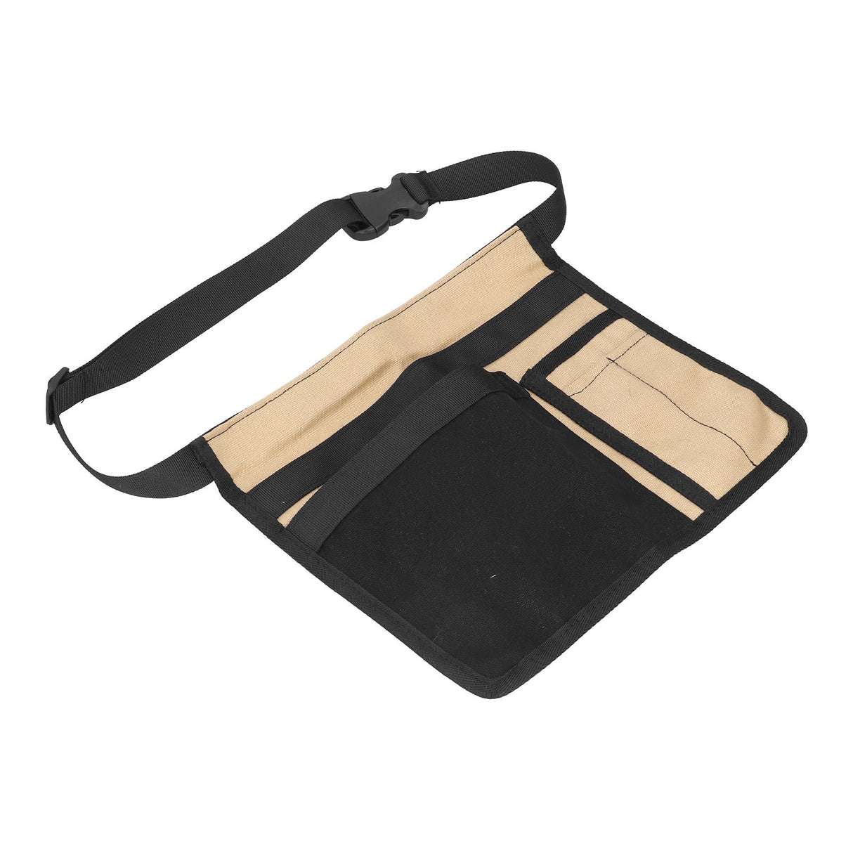 Unilateral Waist Hanging Tool Bag Wear Resistant Oxford Cloth Adjustable Tools Organizer for GardenKhaki Black