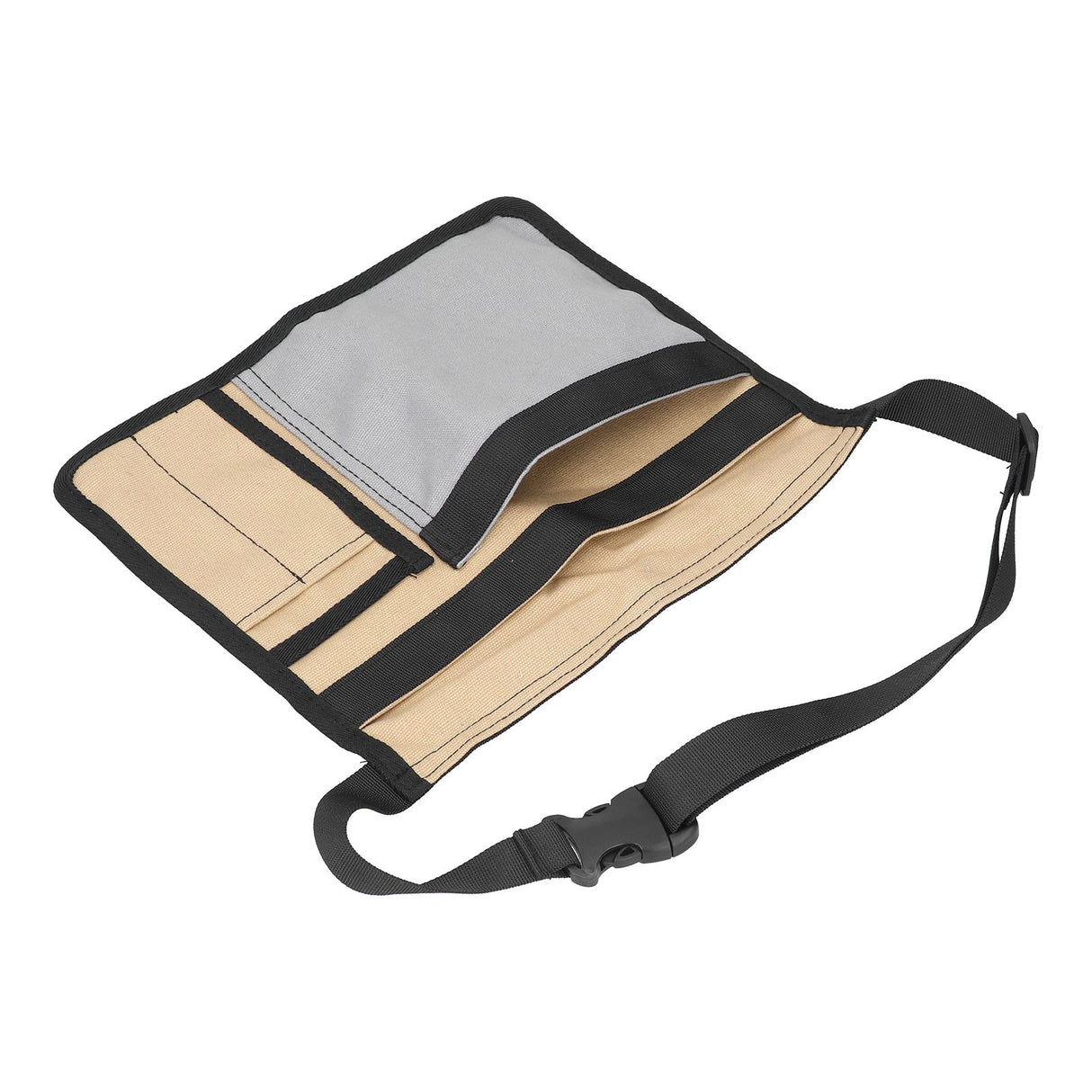 Unilateral Waist Hanging Tool Bag Wear Resistant Oxford Cloth Adjustable Tools Organizer for GardenKhaki Gray