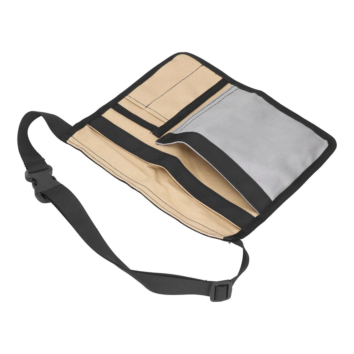 Unilateral Waist Hanging Tool Bag Wear Resistant Oxford Cloth Adjustable Tools Organizer for GardenKhaki Gray