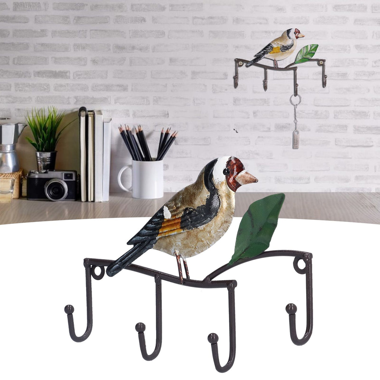 Key Hook Iron Bird Wall Hook Key Hanger Door Coat Rack Clothes Holder for Bedroom Living Room